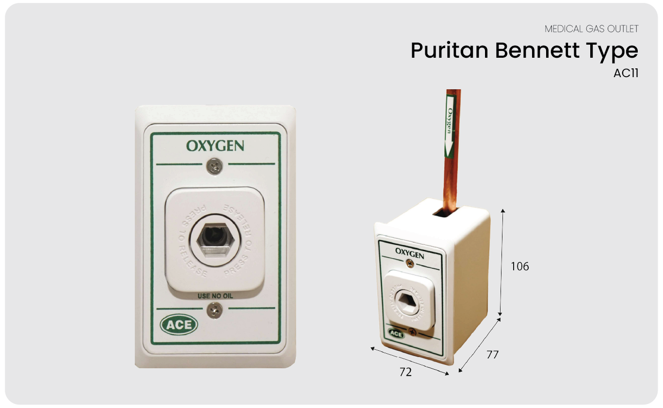 Puritan Bennett Type dimensions